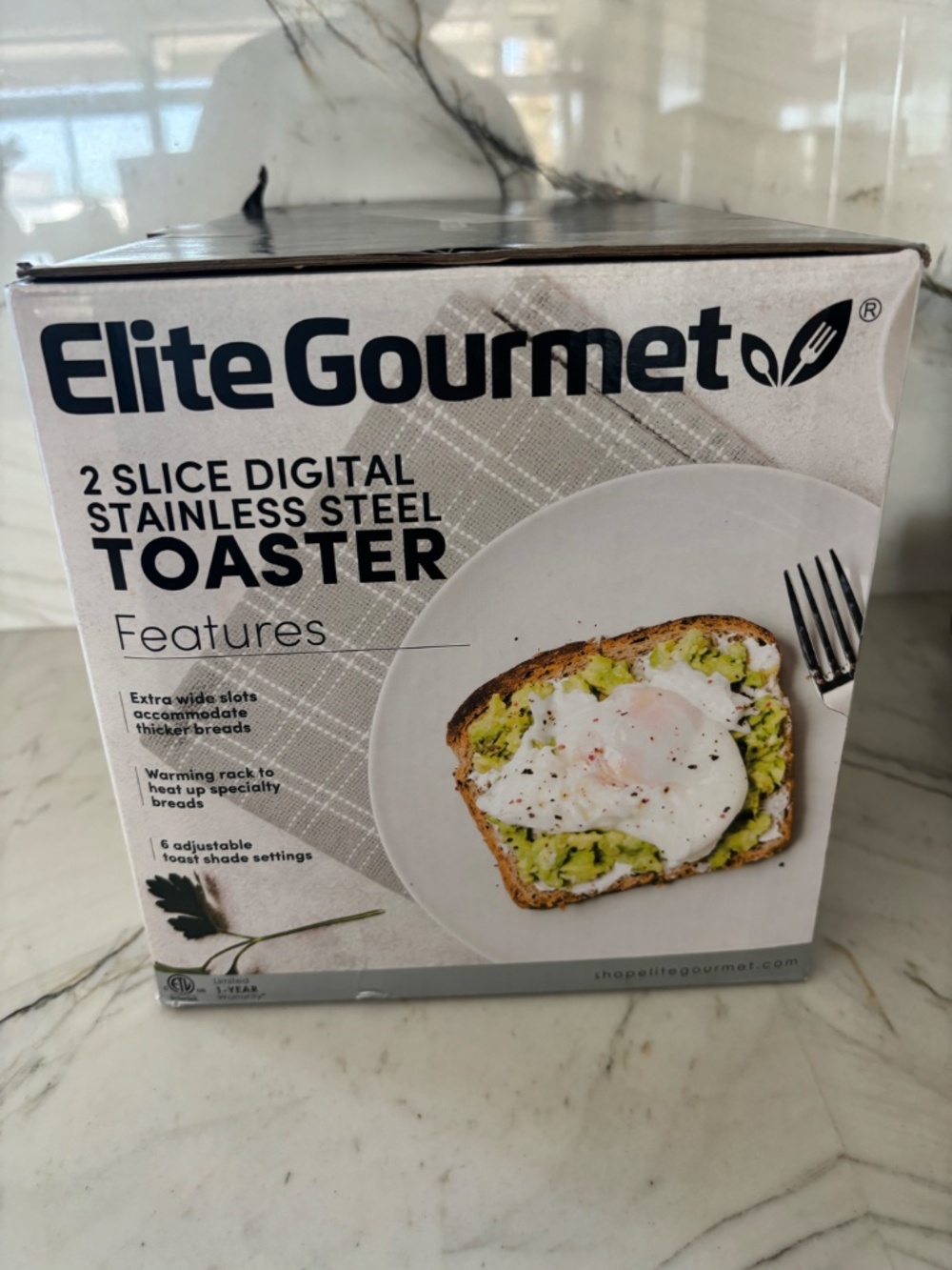 Elite Gourmet Stainless Steel 2-Slice LCD Toaster with Bagel Function - Picture 4 of 7